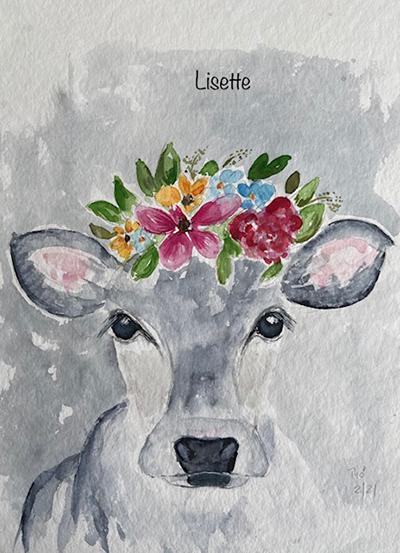 Aquarellbild Lisette